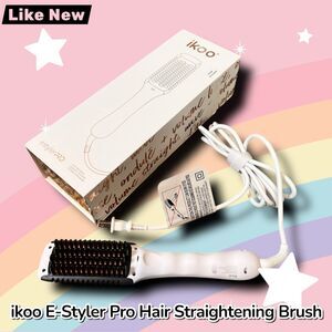 Like New ikoo E-Styler Pro Professional Heated Hair Straightening Brush
